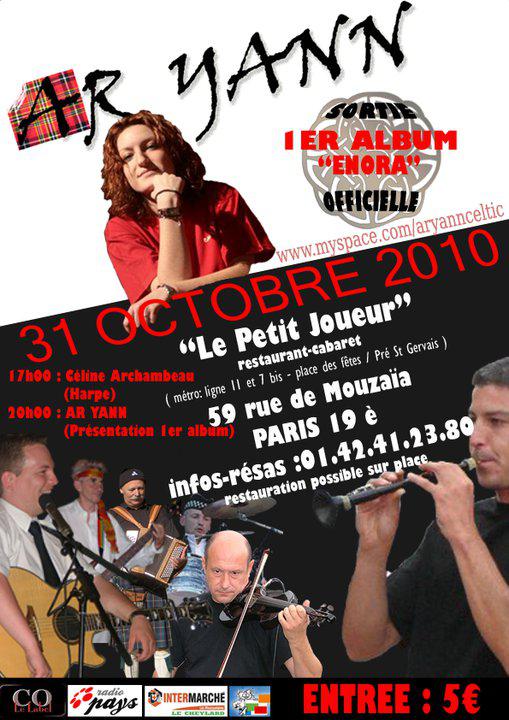 Affiche du concert du groupe Ar Yann avec le soutien de Radio Bro.