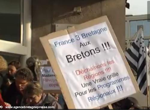 Les grèvistes à Rennes le 18 décembre 2012