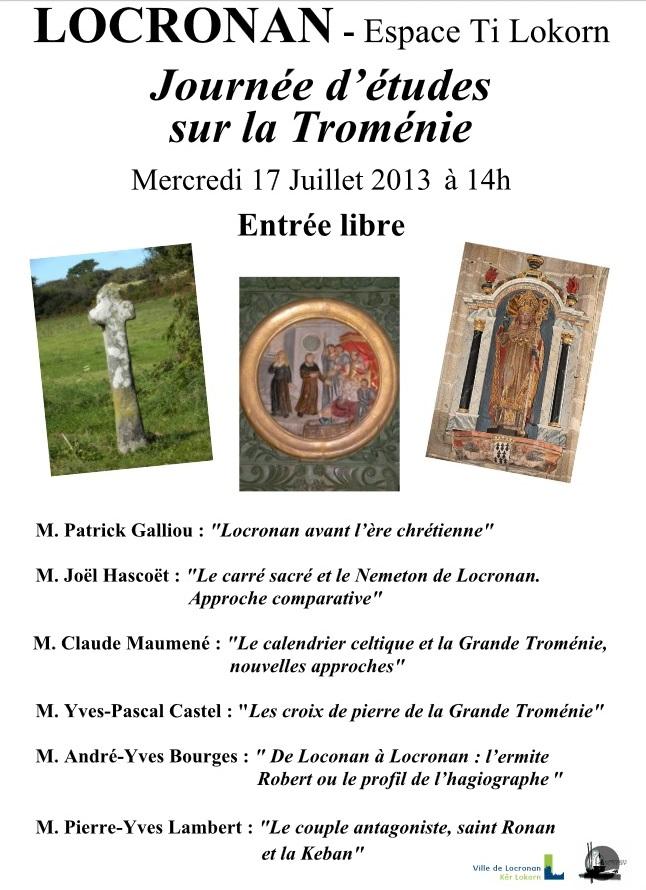 Rappel de la journée d\'étude sur la troménie à Locronan le 17 juillet (ABP30689).