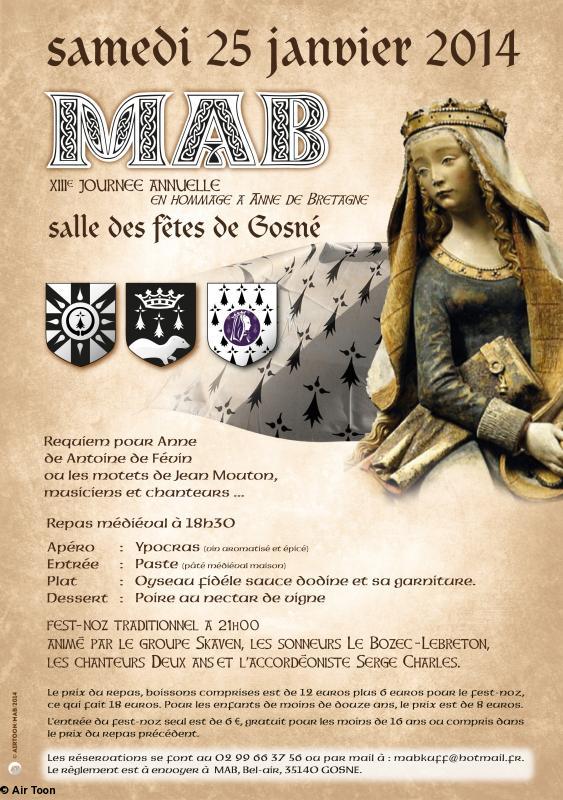 Affiche MAB du 25 janvier 2014