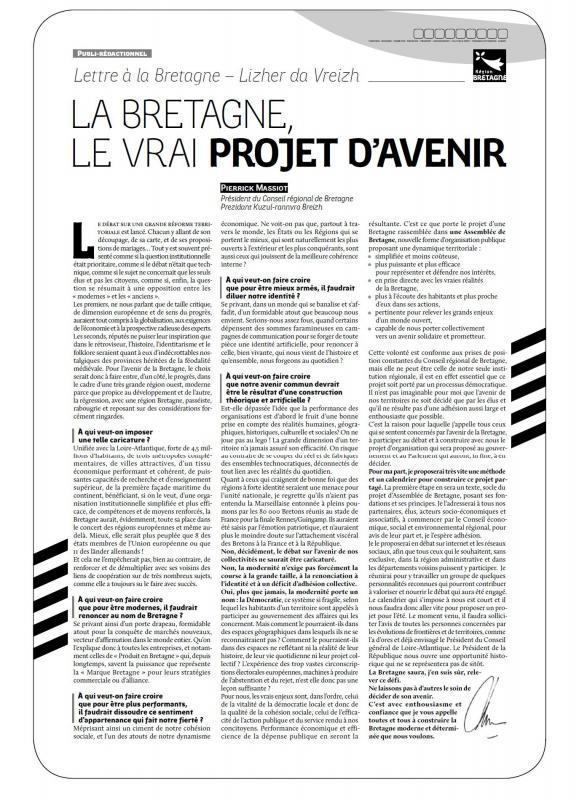 la page spéciale parue dans les quotidiens régionaux