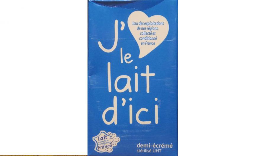 Le lait d'ici vendu dans les SUPER-U pourrait faire croire que c'est un lait produit localement, mais pas du tout, c'est les mêmes cartons à Marseille ou à Stasbourg. Ce lait est toutefois etiqueté <i> produit en France</i>
