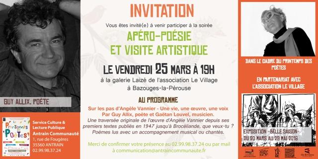 Invitation apéro-poésie avec Guy Allix