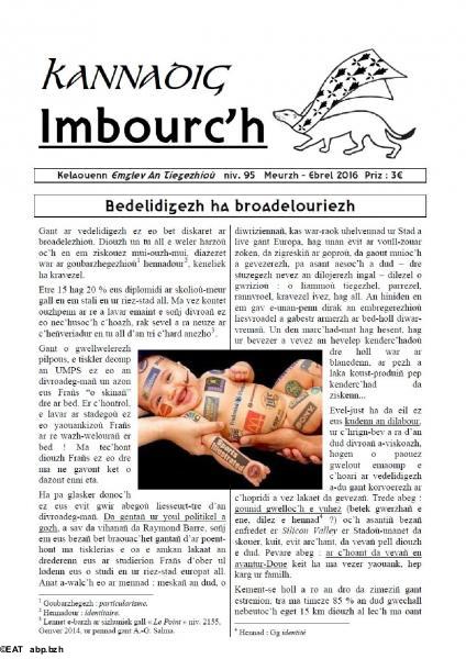 Pajenn gentañ : ur breizhadig o c'henel en ur bed bedelekaet