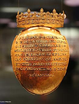 Le Reliquaire du coeur de la duchesse Anne, retrouvé peu après son vol en avril 2017