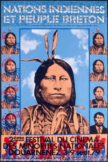Exposition CONTRE-VENTS, Solidarités ouvrières, étudiantes et paysannes sans l'ouest de la France : une généalogie. Affiche de Alain Le Quernec, 2ème festival du cinéma des minorités nationales, 1979 Collection Frac Bretagne © Alain Le Quernec Crédit photographique : Pierre Tressos