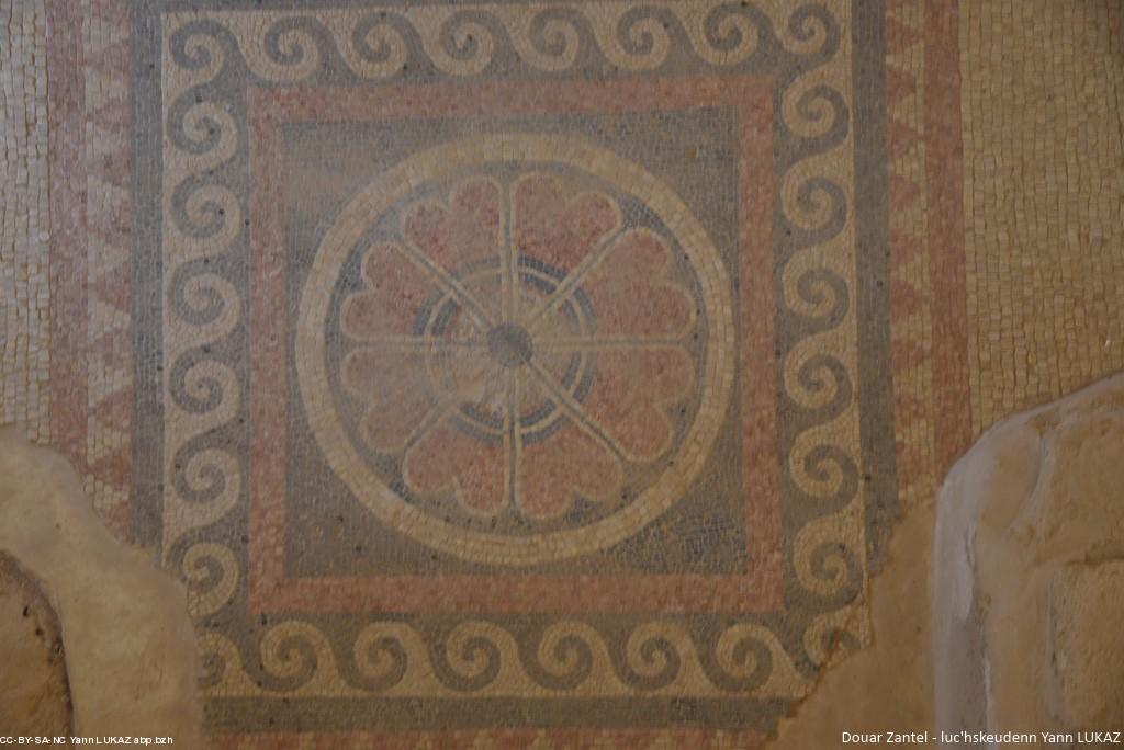 Israël, Massada, mosaïque du temps d'Hérode et/ou des Romains Israël, Massada, mosaïque du temps d'Hérode et/ou des Romains