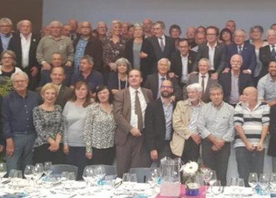 Photo de pauvre qualité mais montrant le maire de Prades avec d’autres maires catalans lors d’un meeting de soutien aux prisonniers politiques catalans en Espagne.