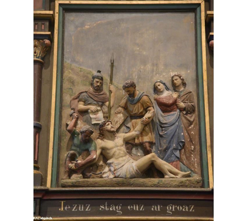 Elliant / Eliant, église Saint Gilles / iliz Sant Jili, Hent-ar-Groaz / Chemin de Croix, panneau 11 Elliant / Eliant, église Saint Gilles / iliz Sant Jili, Hent-ar-Groaz / Chemin de Croix, panneau 11