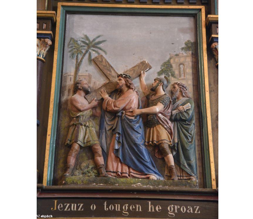 Elliant / Eliant, église Saint Gilles / iliz Sant Jili, Hent-ar-Groaz / Chemin de Croix, panneau 2 Elliant / Eliant, église Saint Gilles / iliz Sant Jili, Hent-ar-Groaz / Chemin de Croix, panneau 2