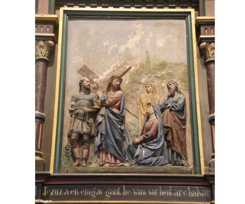 Elliant / Eliant, église Saint Gilles / iliz Sant Jili, Hent-ar-Groaz / Chemin de Croix, panneau 4 Elliant / Eliant, église Saint Gilles / iliz Sant Jili, Hent-ar-Groaz / Chemin de Croix, panneau 4