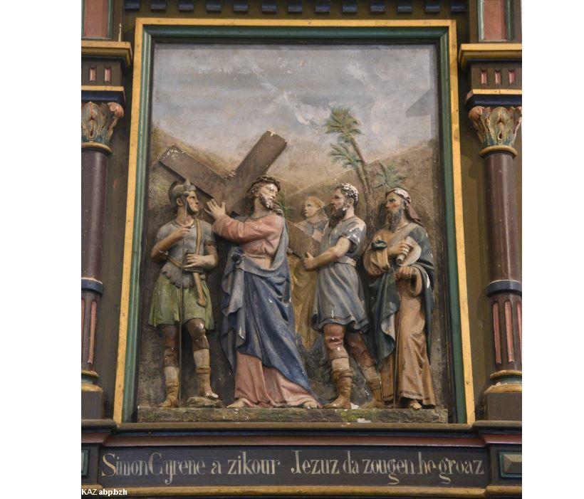 Elliant / Eliant, église Saint Gilles / iliz Sant Jili, Hent-ar-Groaz / Chemin de Croix, panneau 5 Elliant / Eliant, église Saint Gilles / iliz Sant Jili, Hent-ar-Groaz / Chemin de Croix, panneau 5