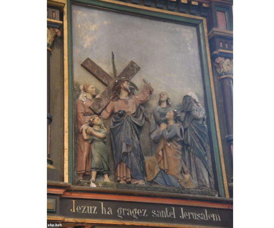 Elliant / Eliant, église Saint Gilles / iliz Sant Jili, Hent-ar-Groaz / Chemin de Croix, panneau 8 Elliant / Eliant, église Saint Gilles / iliz Sant Jili, Hent-ar-Groaz / Chemin de Croix, panneau 8