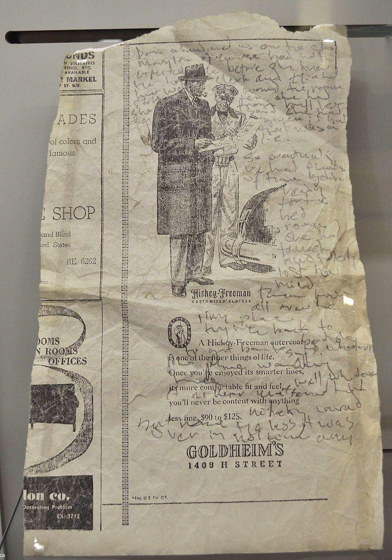 Jack Kdrouac un morceau de journal