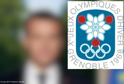 photos officielles Macron et JO 1968, montage ABP