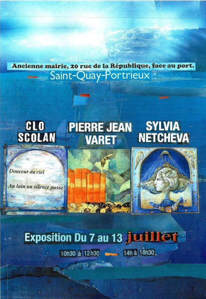 Affiche exposition 3 artises ancienne mairie de Saint-Quay-Portrieux
