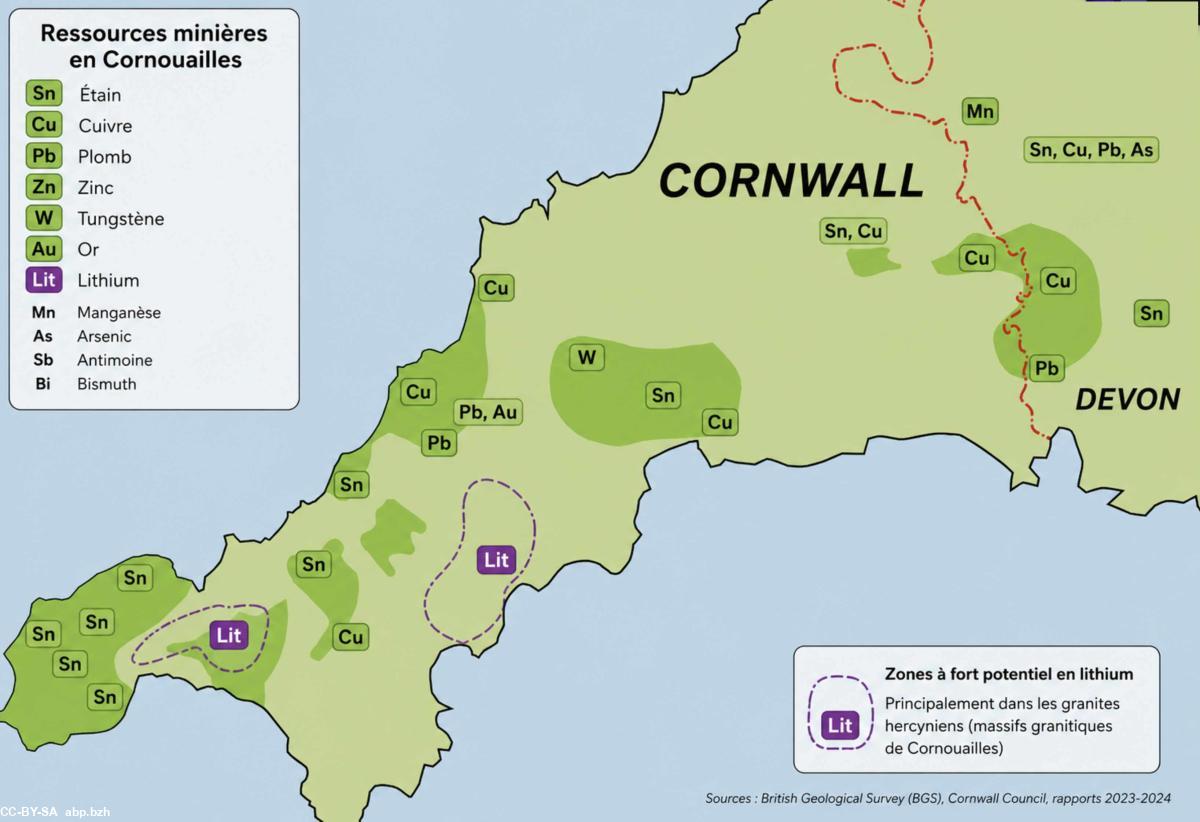 Carte  de du British Geological Survey modifiée avec l'IA