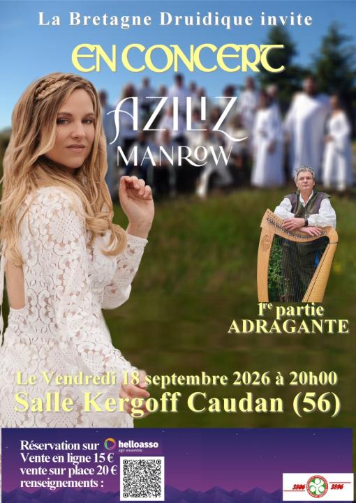 Affiche du concert d'Aziliz Manrow pour les 90 ans de la Kredenn Geltiek
